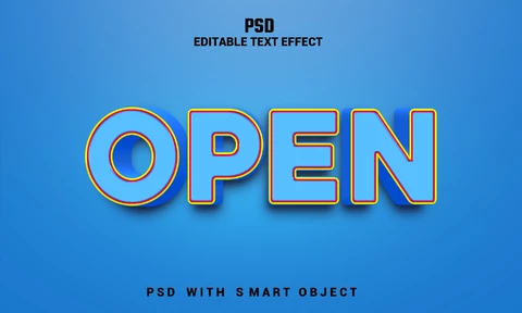 PSD Efecto de texto abierto