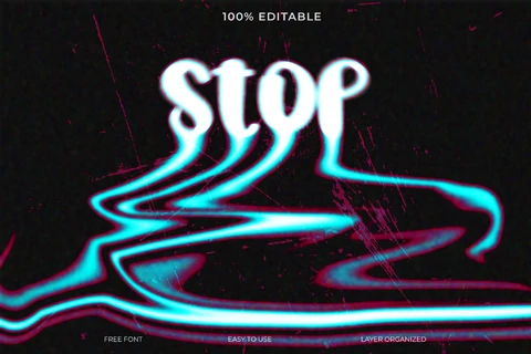 PSD Stop Font Style Text Effect