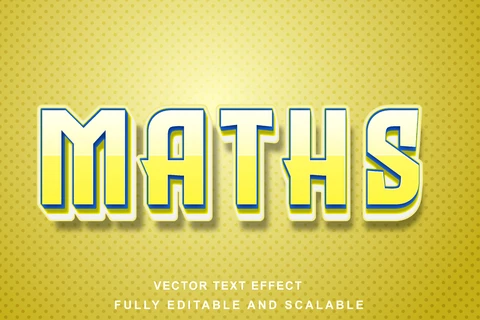 EPS Maths sunny 3d font style effect
