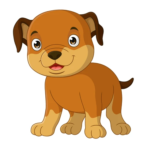 EPS,JPG Cute Cartoon Puppy Illustration