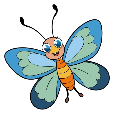 AI,JPG Cartoon Butterfly Illustration