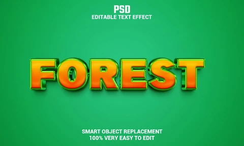 PSD Efecto de texto de bosque