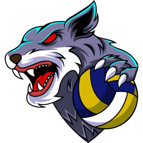 SVG, PNG Sportmaskottchen-Logoentwurf mit Wolfsmotiv