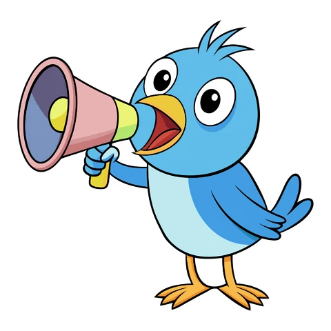 AI,JPG Cartoon Bird with Megaphone Illustration