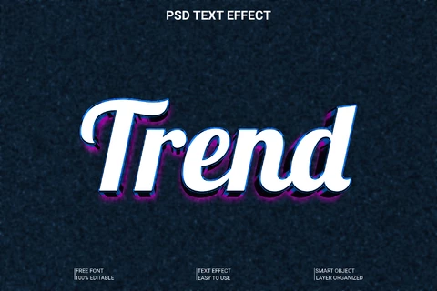 PSD Tendencia ruido 3d estilo fuente efecto