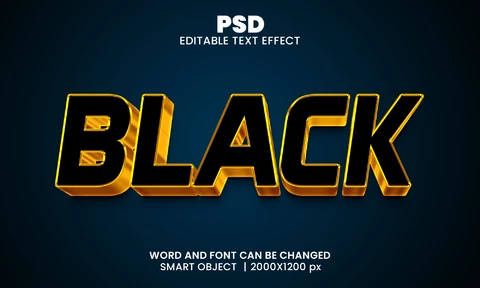 PSD Efecto texto 3d galaxia negra