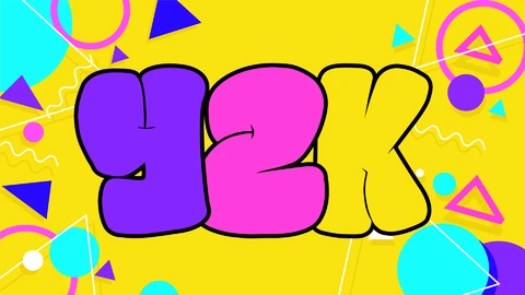 AI,EPS Effet de texte nostalgique Y2K