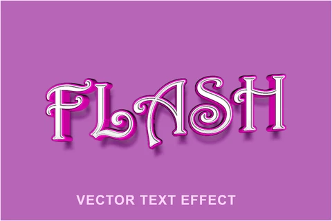 EPS Flash mágico efecto de estilo de fuente púrpura 3d