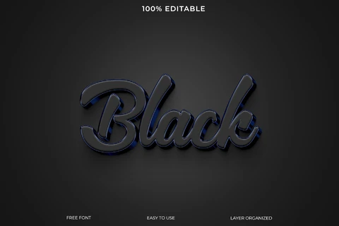 PSD Black Text Style Effect