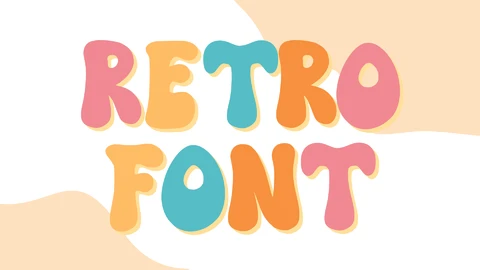 EPS,AI Fonte groovy retrô