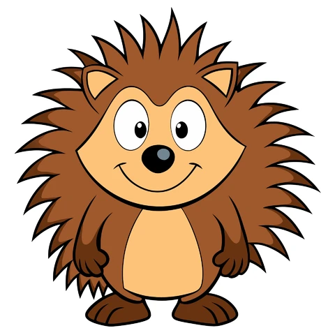 AI,JPG Cartoon Hedgehog Character Illustration