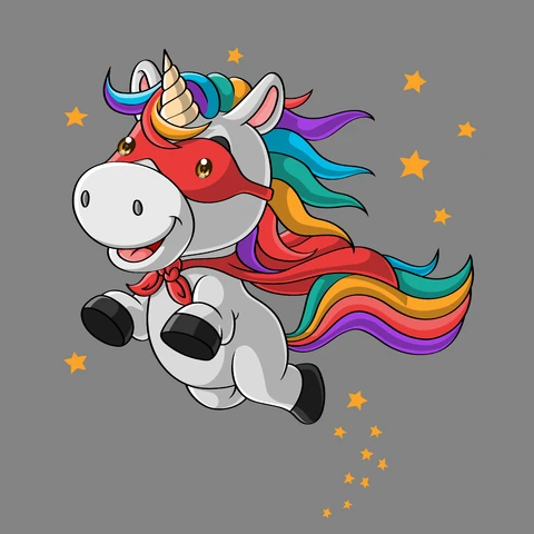 EPS,JPG Ilustración de unicornio de dibujos animados