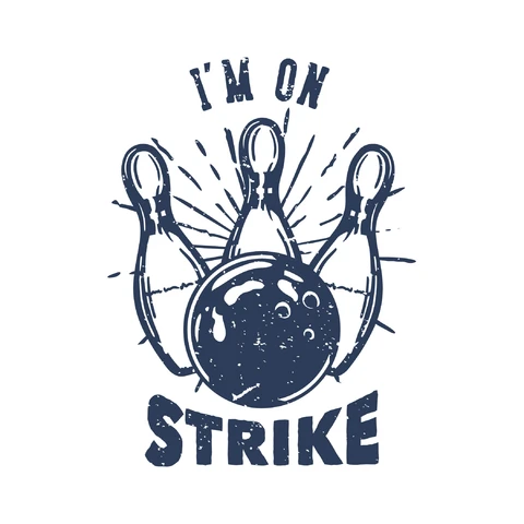 EPS,JPG Vintage Bowling Strike Illustration
