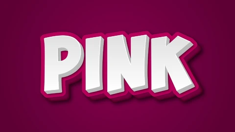 AI,EPS Efecto de texto 3d rosa