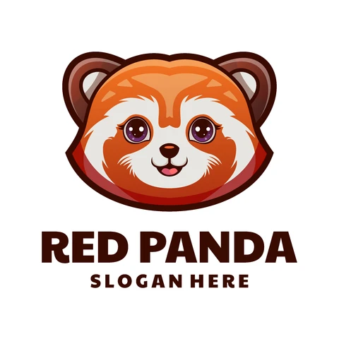 EPS,JPG Cartoon Style Red Panda Logo