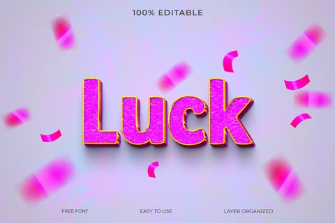 PSD Efekt tekstowy w stylu czcionki Luck