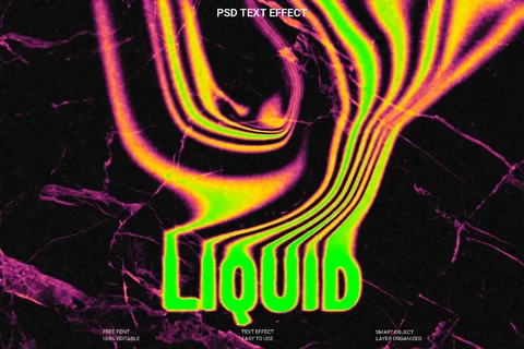 PSD Liquid Text Style Effect