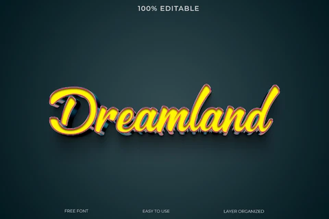 PSD Dreamland metin stili efekti