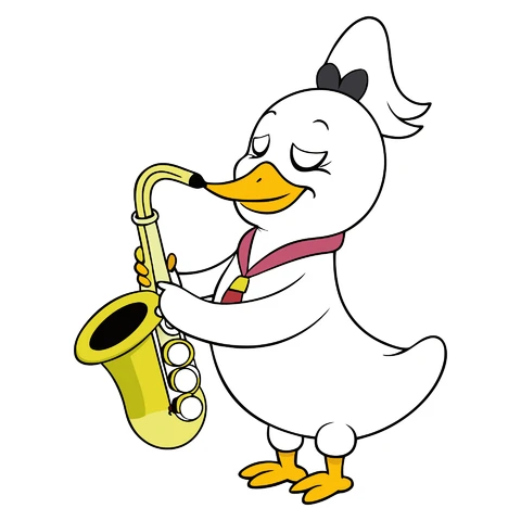 AI,JPG Cartoon Character Playing Saxophone