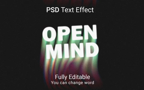 PSD Open Mind Font Style Effect