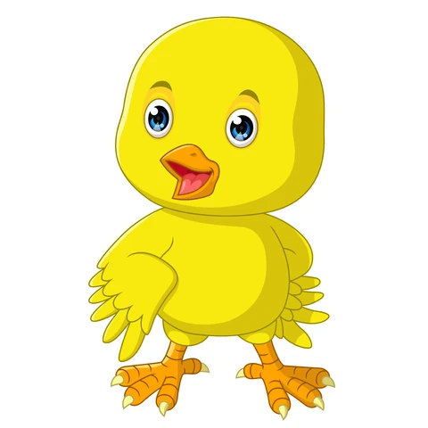 EPS,JPG Cartoon Style Cute Yellow Duck Illustration