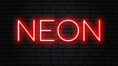 AI,EPS Efecto de texto de neón rojo