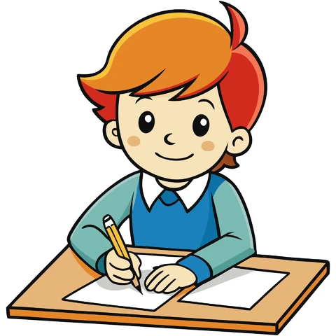 AI,JPG Cartoon Style Schoolboy Illustration
