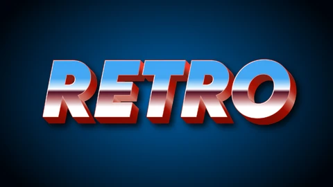 AI,EPS Efeito de texto retrô anos 80
