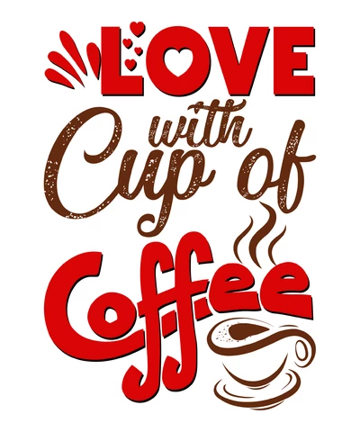 PNG,AI,EPS Love With Cup Of Coffee