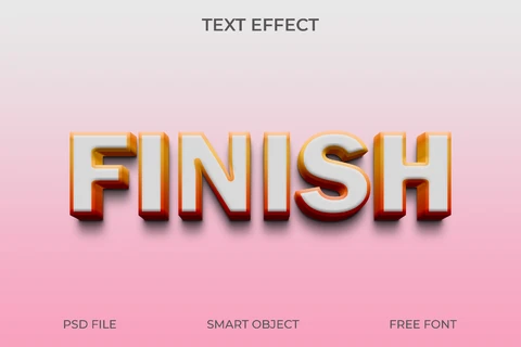 PSD 3D Glossy Text Effect with Shadow