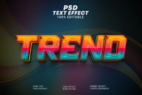 PSD Trend Gamer Tuning Orange and Turquoise 3D Text Effect