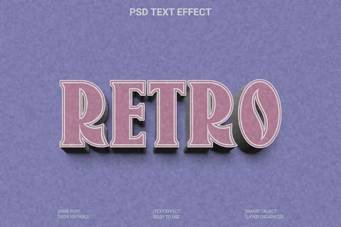 PSD Retro art deco 3d estilo de fuente efecto