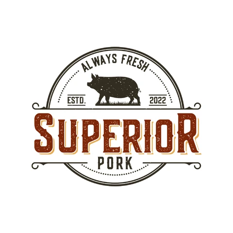 EPS,JPG Vintage Rustic Pork Logo Design