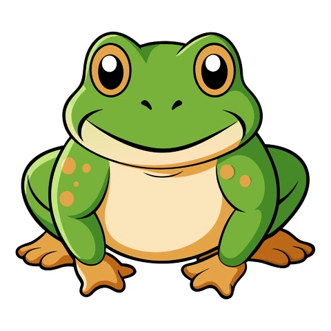 AI,JPG Cartoon Style Frog Illustration