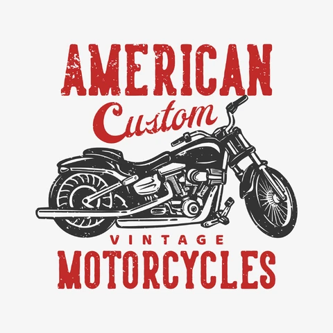 EPS,JPG Projekt logo amerykańskiego motocykla w stylu vintage