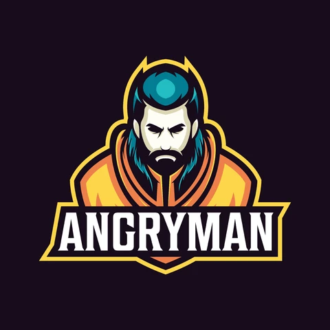 EPS,JPG Logo de mascotte représentant un personnage en colère