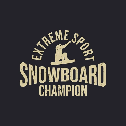 EPS,JPG Vintage Retro Snowboard Champion Badge