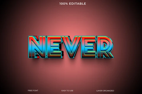 PSD Never Text Style Effect