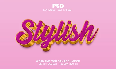 PSD Effet de texte 3d rose et or