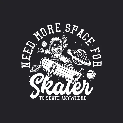 EPS,JPG Ilustración espacial de skate vintage