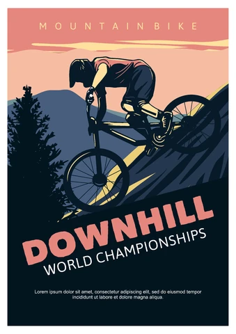 EPS,JPG Vintage Mountainbike Plakatentwurf