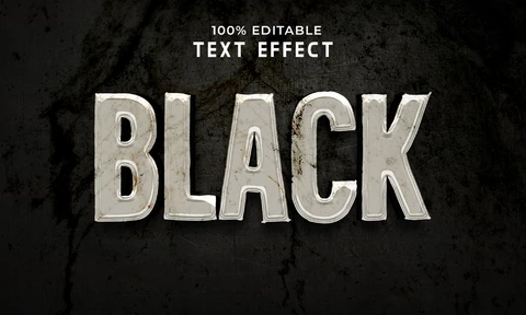PSD Efeito de texto em preto