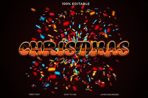 PSD Christmas Text Style Effect