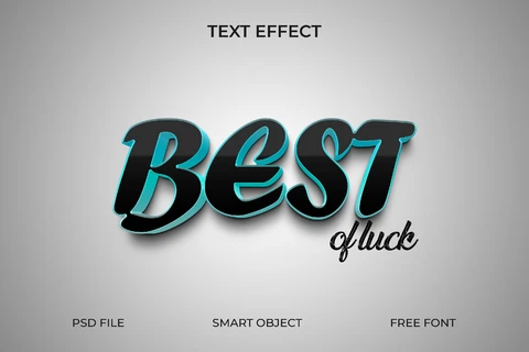 PSD Efecto de texto brillante 3d con sombra