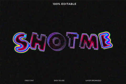 PSD Shot me lettertype stijl teksteffect