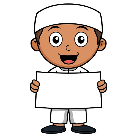 AI,JPG Cartoon Character Holding Blank Sign