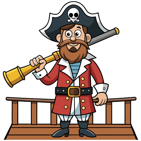 AI,JPG Cartoon Pirate Character Illustration
