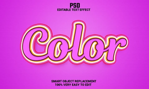 PSD Efecto de texto en color