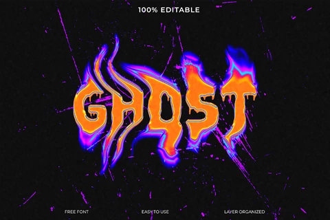 PSD Ghost Melted Grunge Destroy Font Style Text Effect