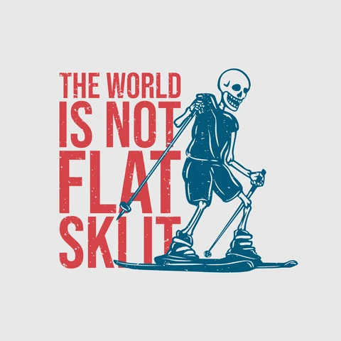 EPS,JPG Vintage Skeleton Skiing Illustration
